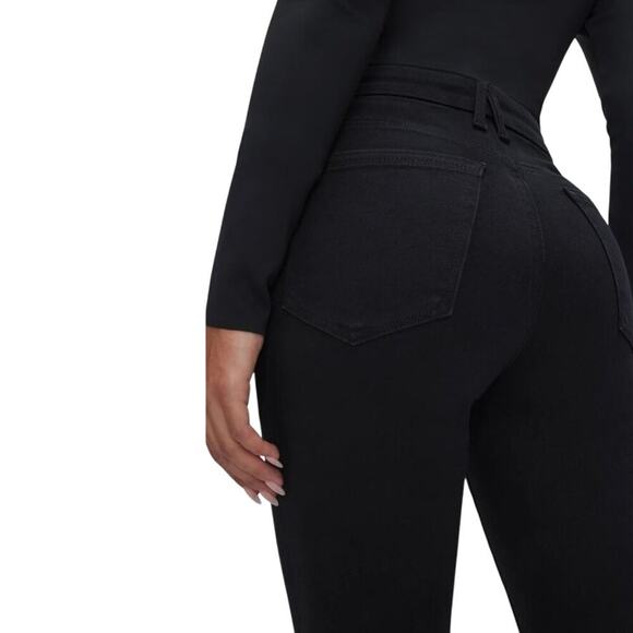 Good American Always Fits Good Legs Black Skinny Jeans Mid Rise Size 6-12 - Picture 9 of 13